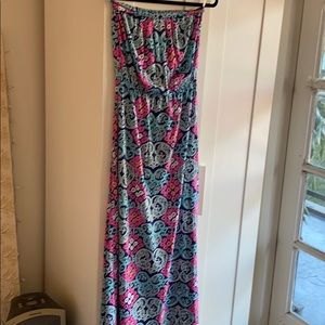 Lily Pulitzer strapless maxi dress